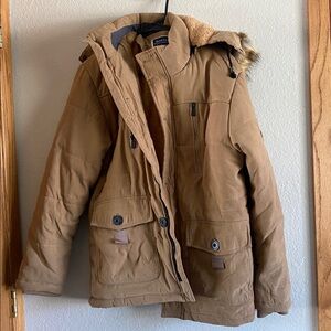 Brown Winter Jacket with Fur Hood